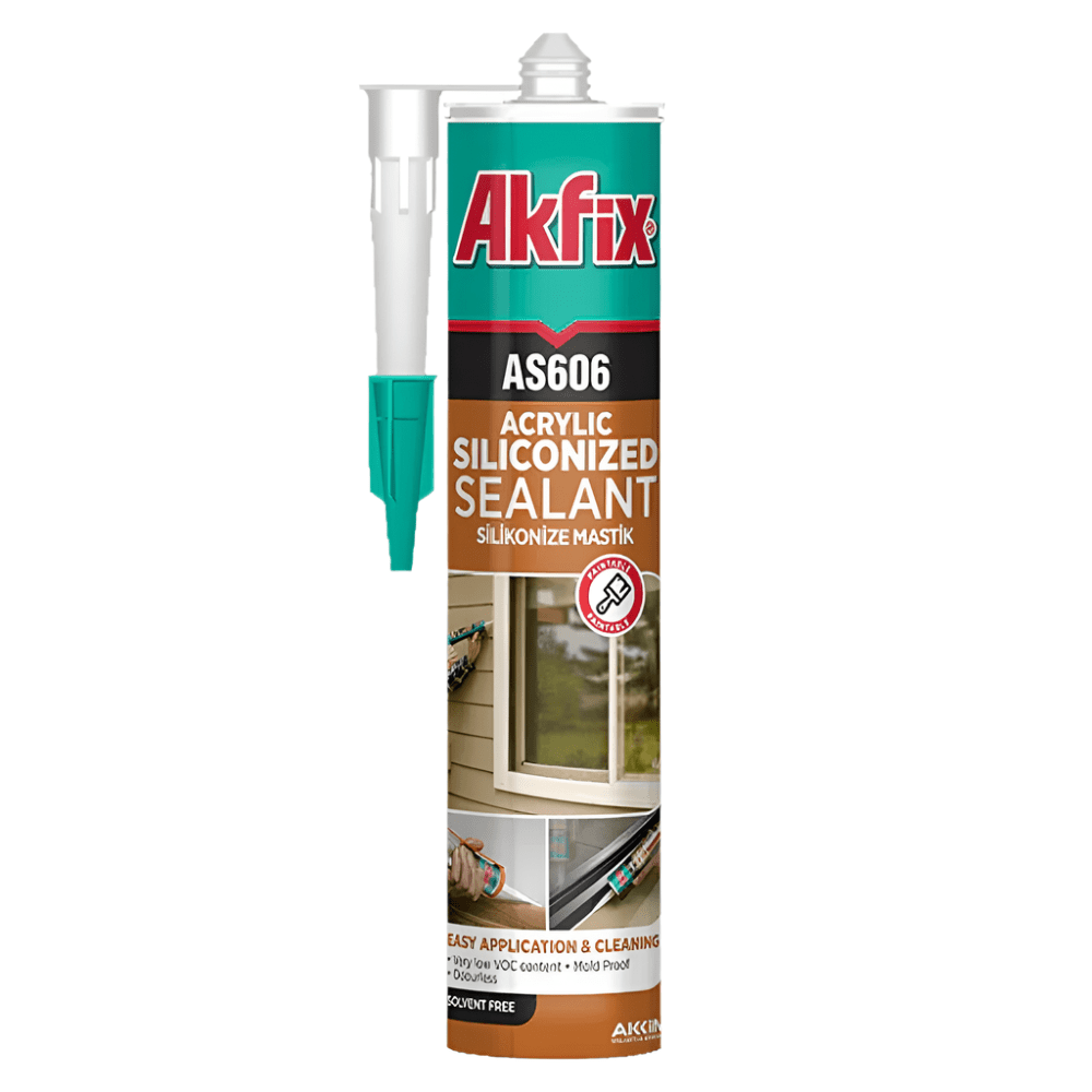 Akfix White Siliconized Acrylic Sealant 310ml - AS606W Auto SupplyMaster