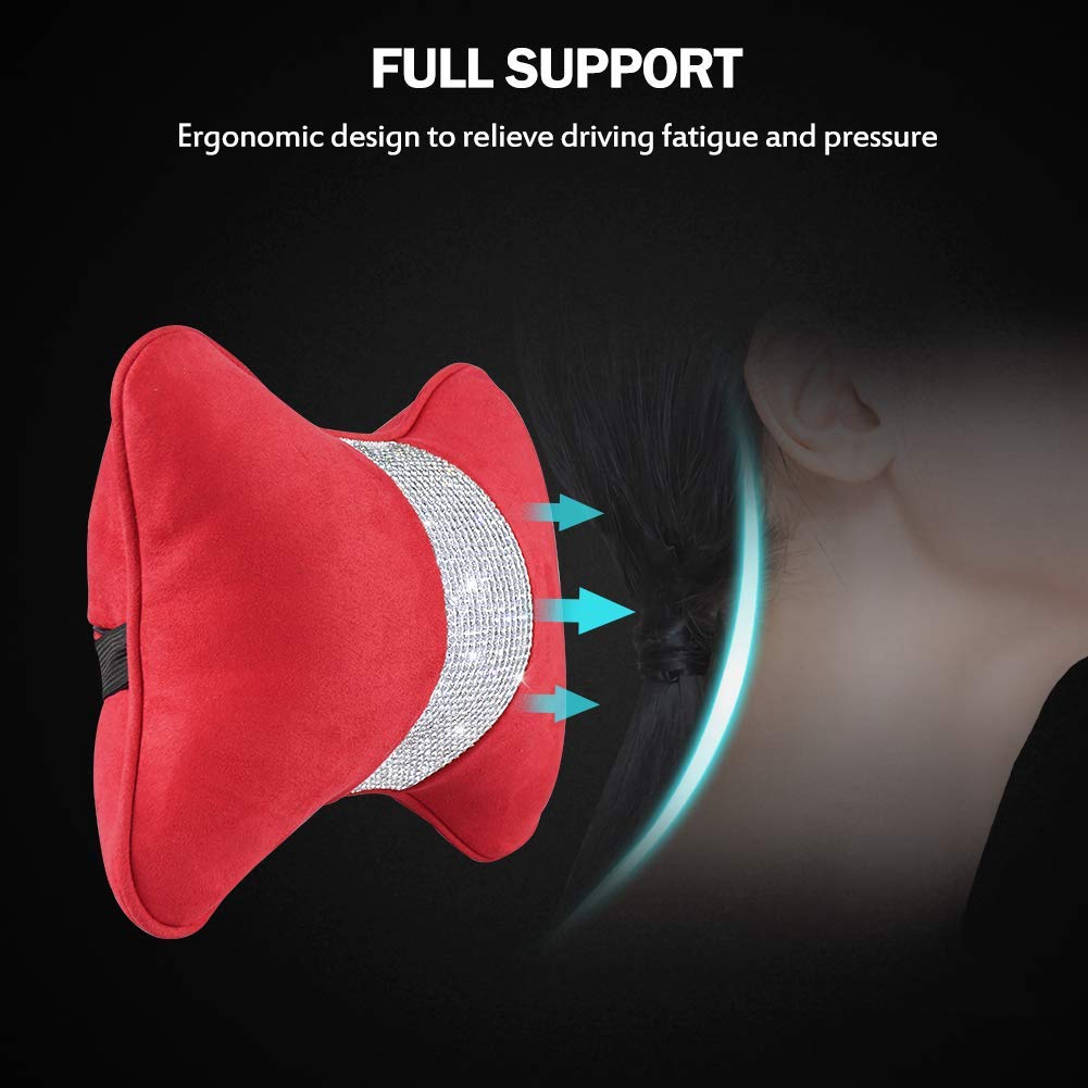 Bling Soft Plush Car Seat Neck Rest Pillow Auto SupplyMaster