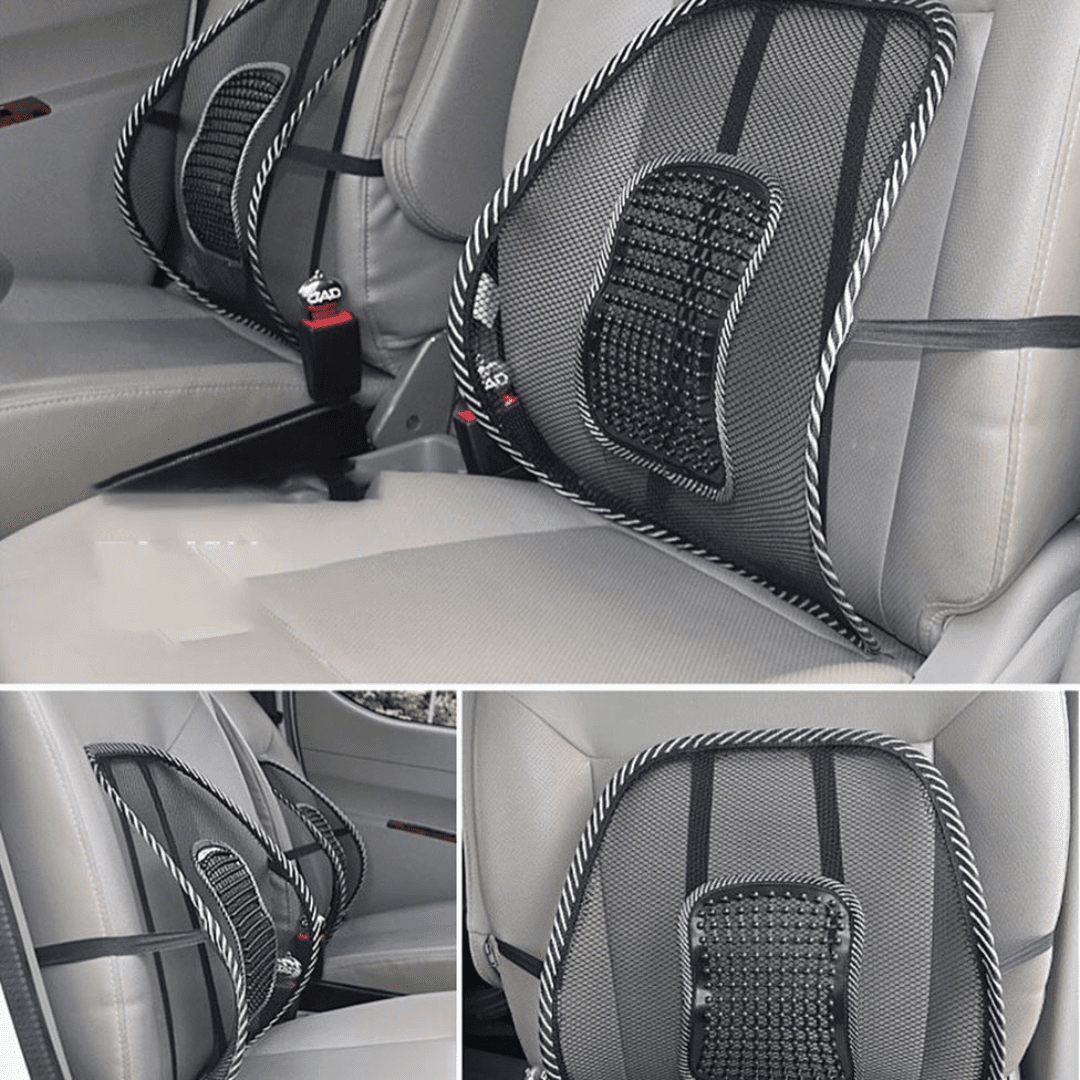 Breathable Broad Beaded Mesh Car Seat Back Massage Lumber Support Auto SupplyMaster