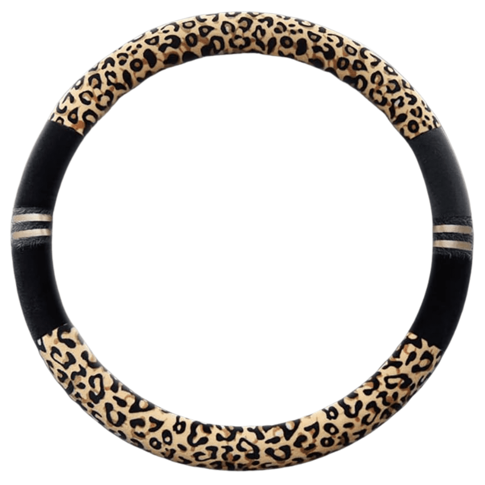 Brown Leopard Print Universal Steering Wheel Cover Auto SupplyMaster