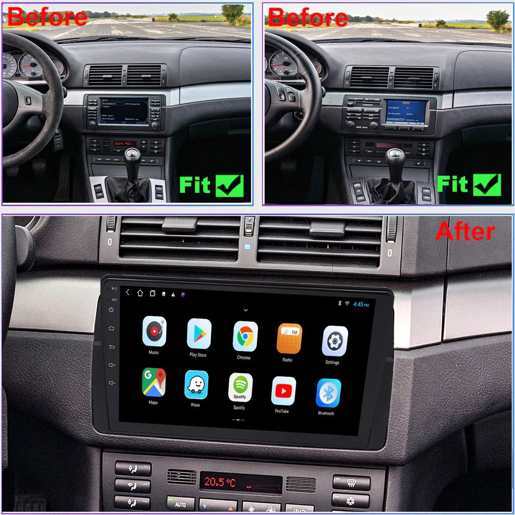 CarPlay Auto Head Unit Car Stereo 9" For BMW E46 1998-2005 Auto SupplyMaster
