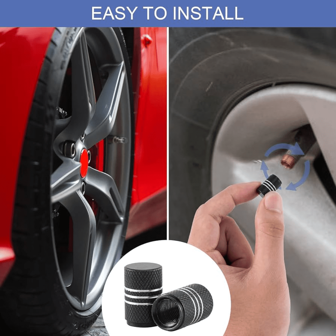 Decorative Striped Aluminum Alloy Tire Valve Cover Auto SupplyMaster