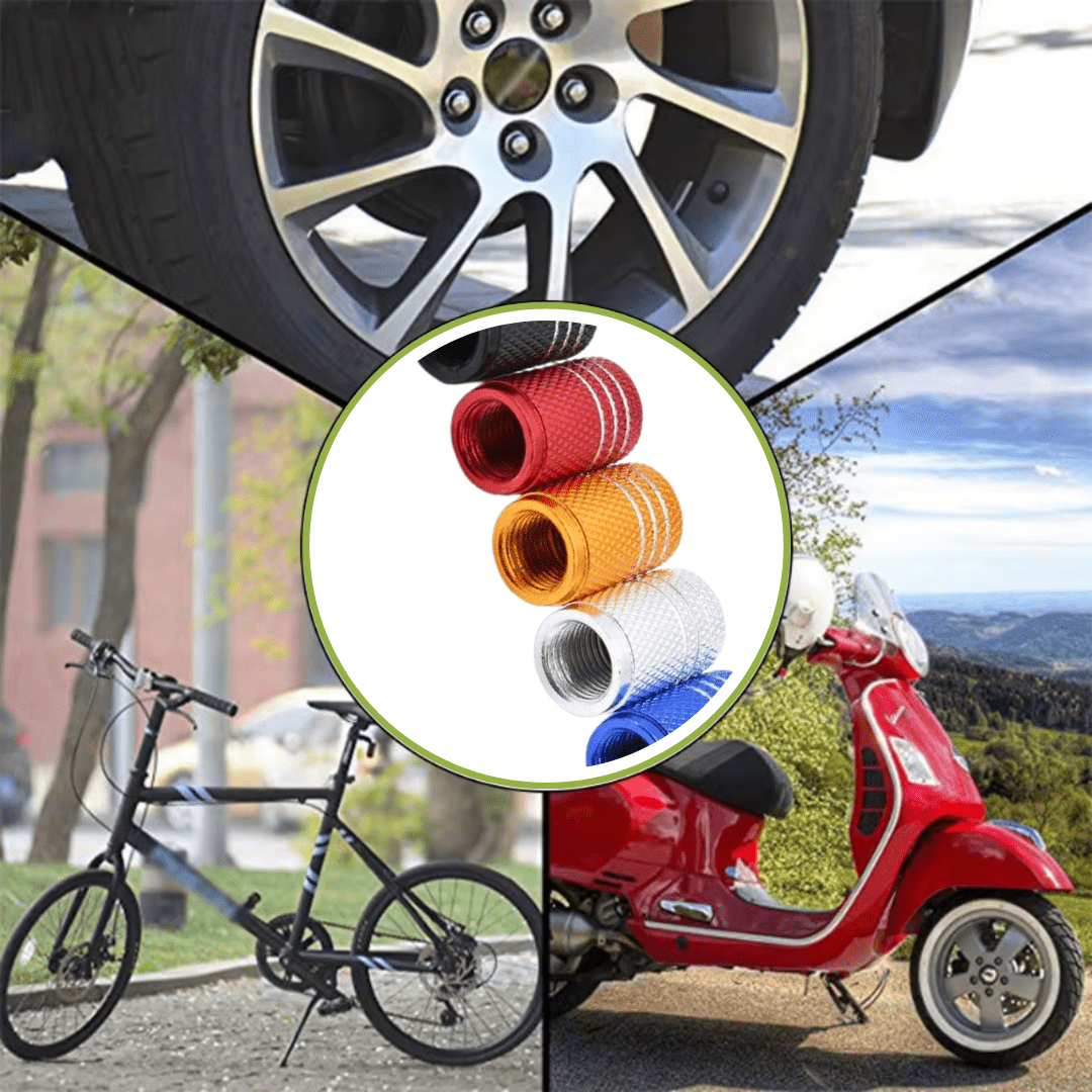 Decorative Striped Aluminum Alloy Tire Valve Cover Auto SupplyMaster