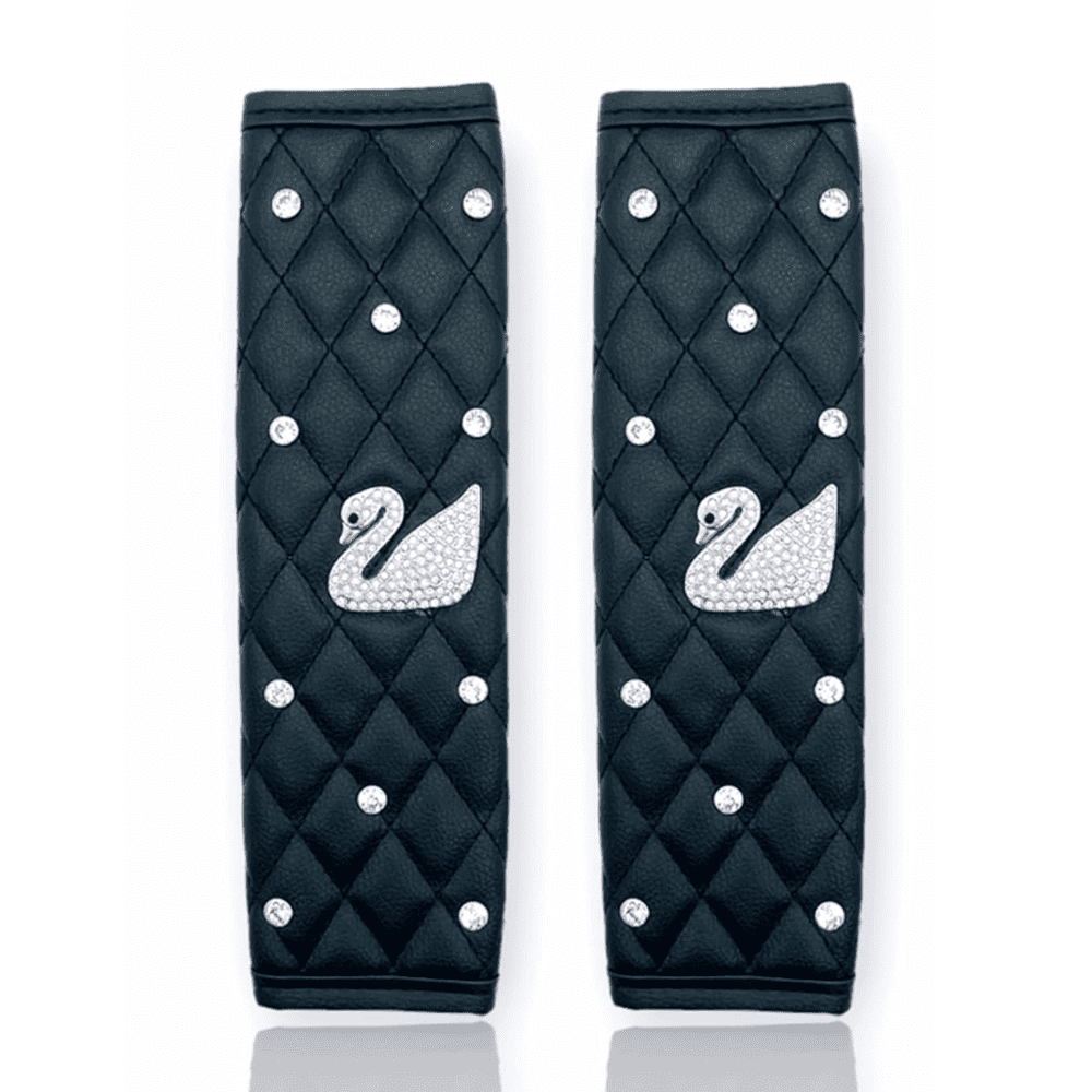 Diamond PU 2 Pairs Of Leather Seatbelt Covers Auto SupplyMaster