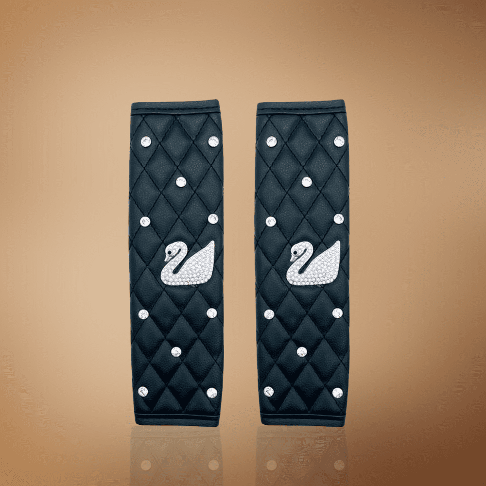 Diamond PU 2 Pairs Of Leather Seatbelt Covers Auto SupplyMaster