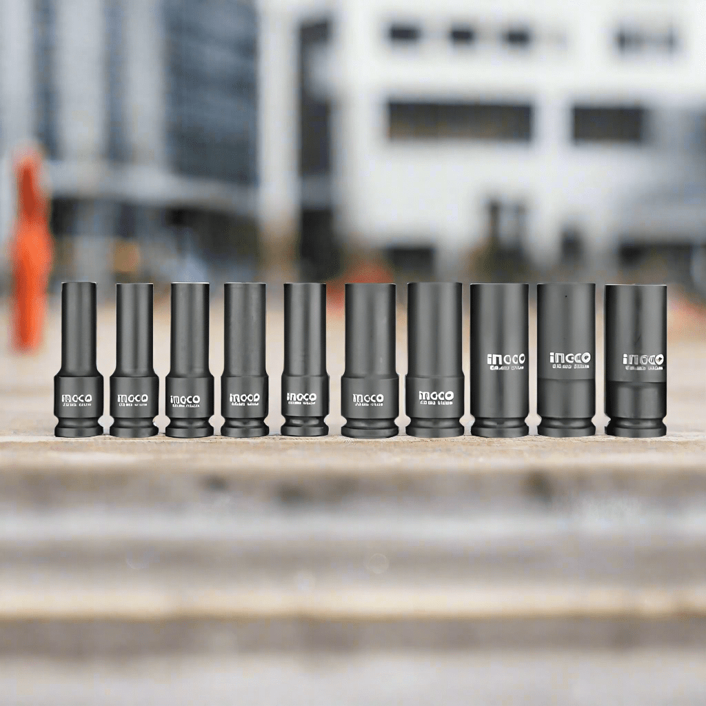 Ingco ½″ 10 Pieces Deep Impact Socket Set - HKISSD12102L Auto Supply Master