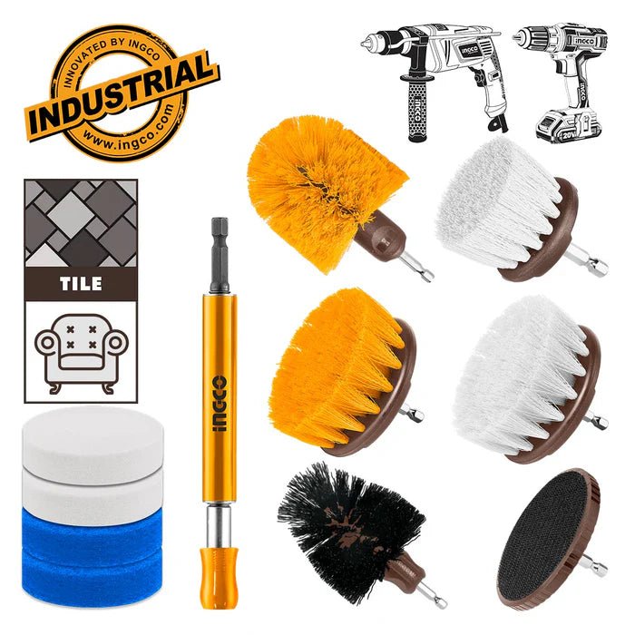 Ingco 11-Pieces Cleaning Brush Set - WCB1101 Auto Supply Master