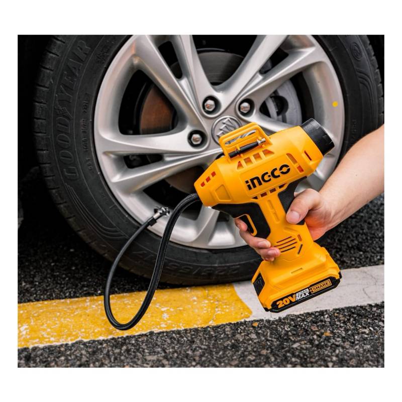 Ingco 150 psi Lithium-Ion Cordless Auto Air Compressor With 20V 2.0Ah Battery & Charger - CACLI2018 Auto Supply Master