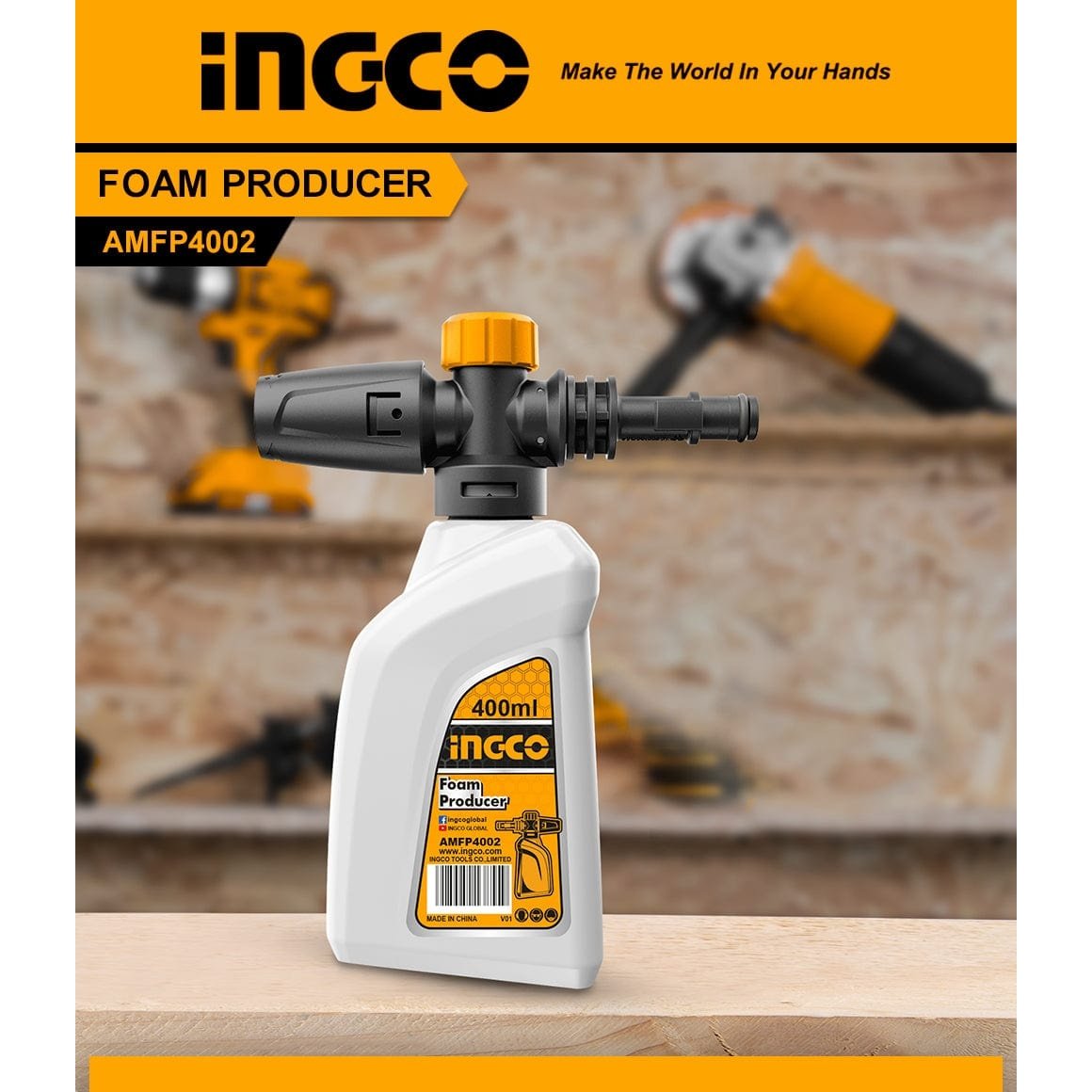 Ingco 400ML Lance Bottle Foam Producer For Pressure Washer - AMFP4002 Auto Supply Master