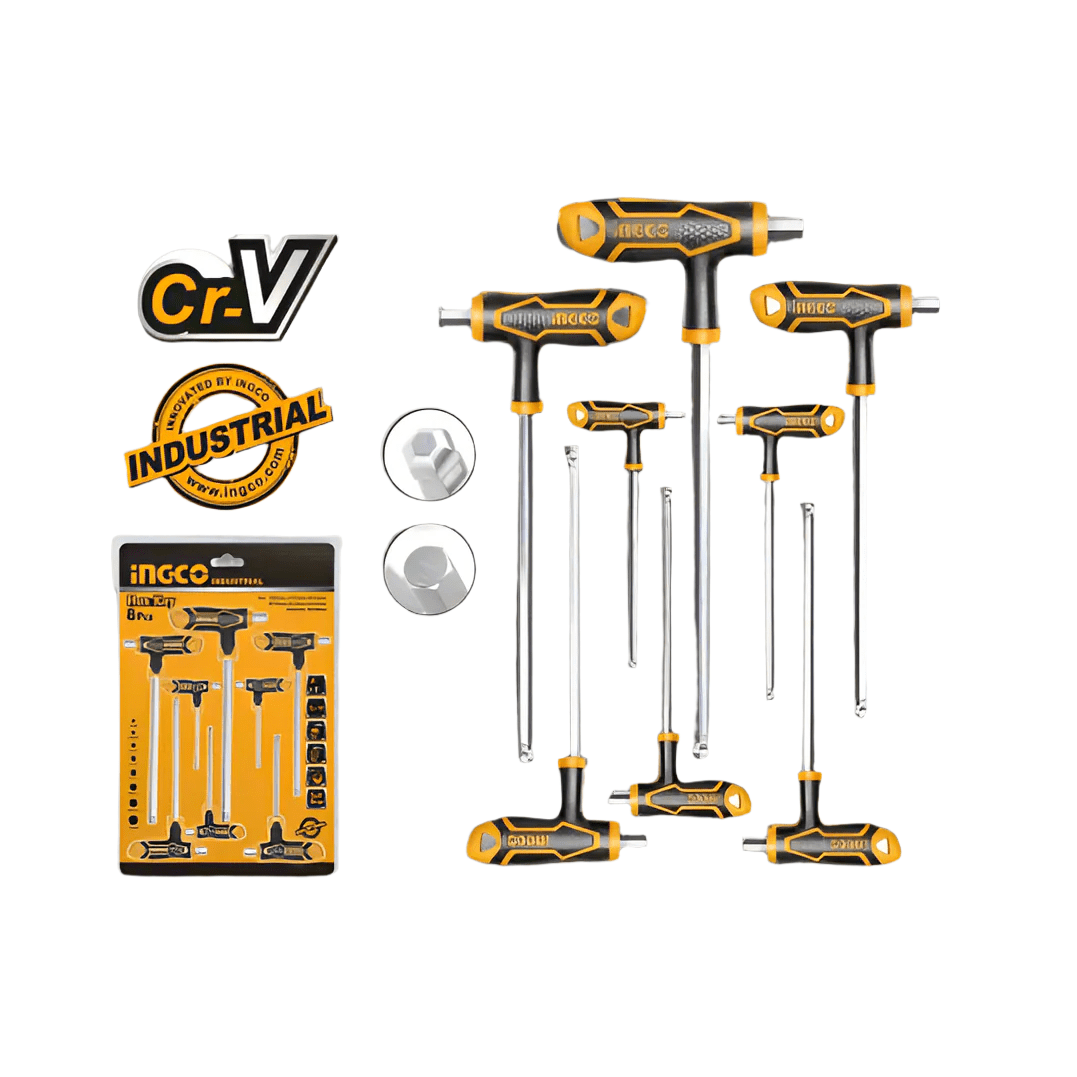 Ingco 8 Pcs T Handle Hex Keys Ball End Set - HHKT8082 Auto Supply Master
