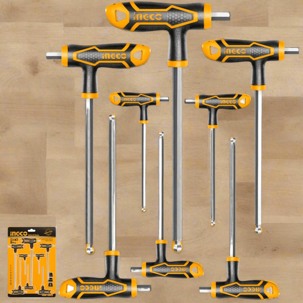 Ingco 8 Pcs T Handle Hex Keys Ball End Set - HHKT8082 Auto Supply Master