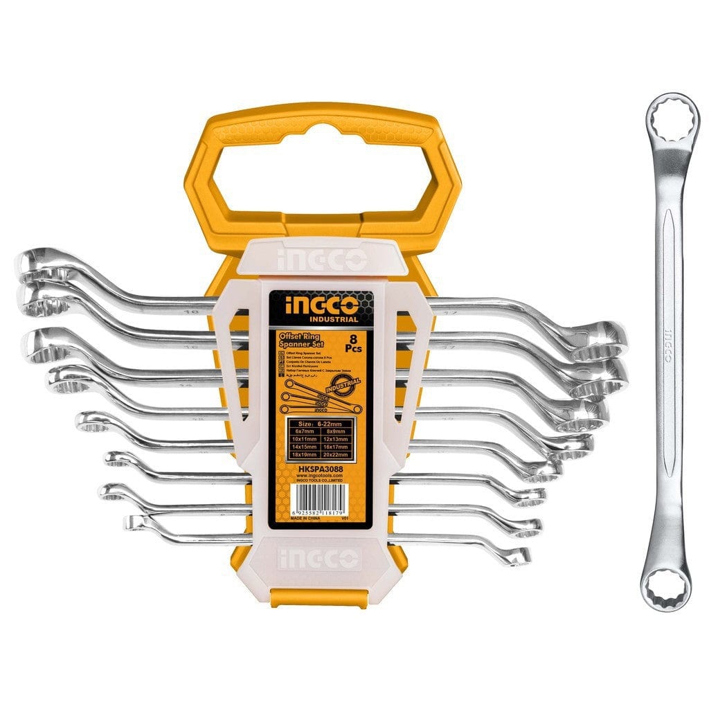 Ingco 8 Pieces Offset Ring Spanner Set 6-22mm - HKSPA3088 Auto Supply Master