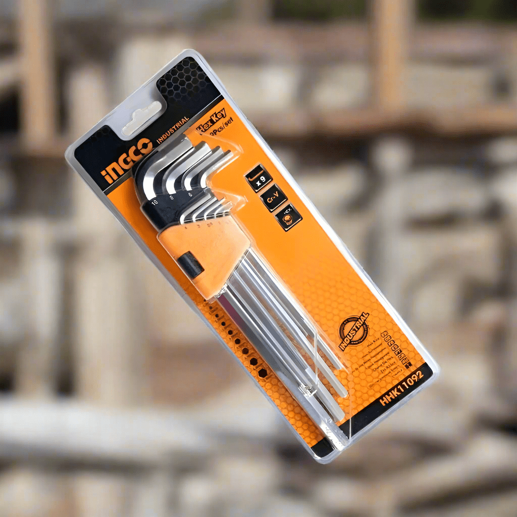 Ingco Extra Long Arm 9 Pieces Hex Key Set - HHK11092 Auto Supply Master