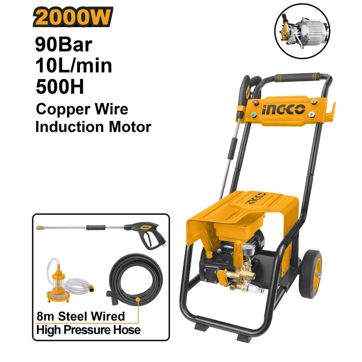 Ingco High Pressure Washer For Commercial Use 2400W - HPWR30018 Auto Supply Master