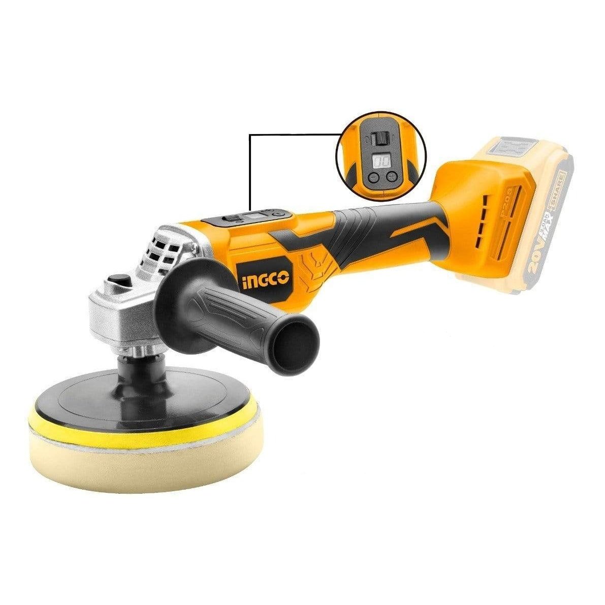 Ingco Lithium-Ion Cordless Angle Polisher 20V 2.0Ah - APLI2001 Auto Supply Master