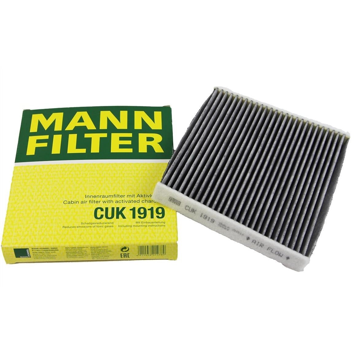 Mann Cabin Air Filter - Pollen Filter with Activated Carbon - CUK 1919 Auto Supply Master