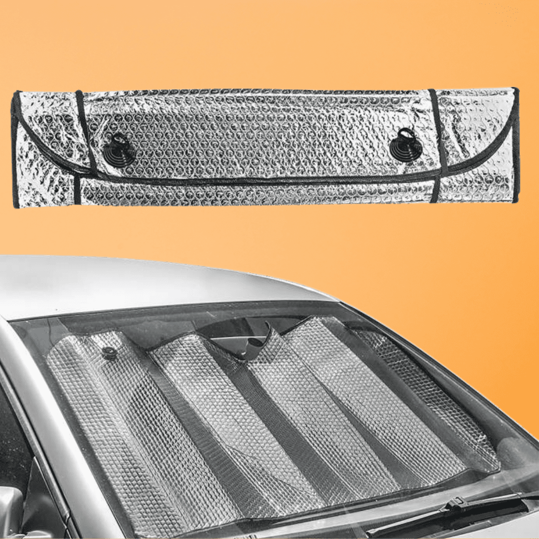 Metallic Foldable Car Windshield Reflective Shades - 60 x 130cm | BF Auto SupplyMaster