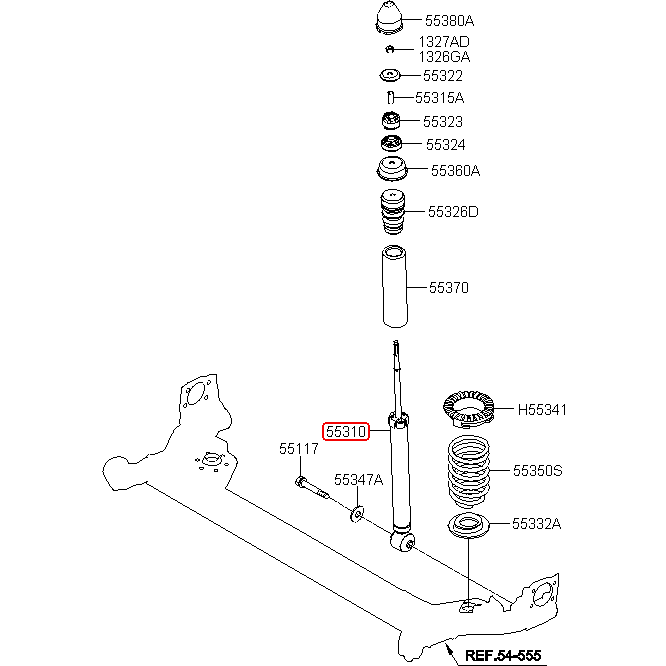 Rear Shock Absorber Assy - 5531007001 Auto Supply Master