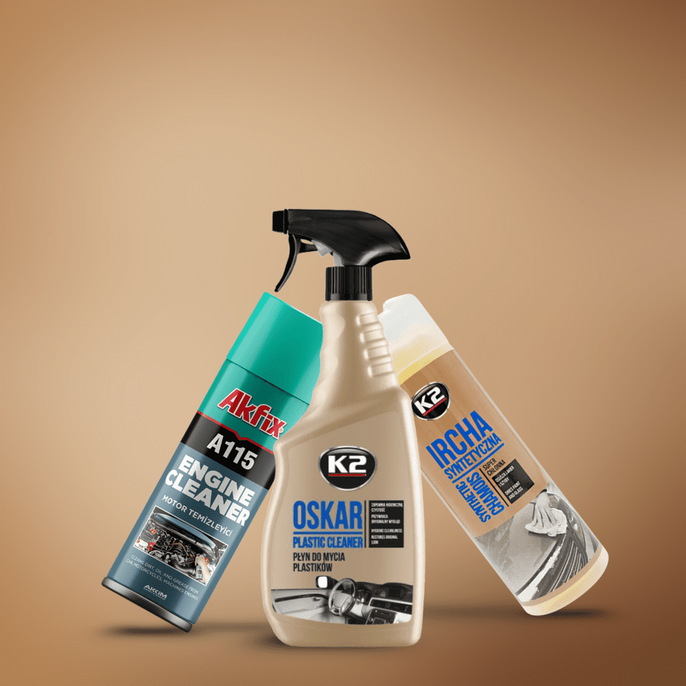 Triple Action Auto Cleaning Kit - Engine Cleaner, Car Interior Cleaner & Car Drying Towel Auto SupplyMaster