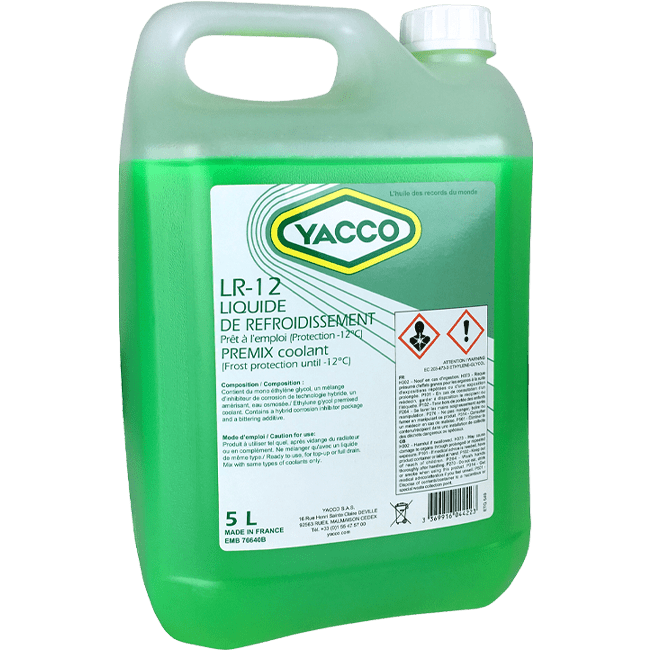 Yacco Anti Freeze Coolant 5L/208L - LR-12 Auto Supply Master