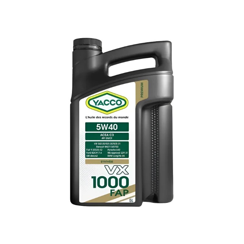 Yacco VX Premium 100% Synthetic Engine Oil 1L/5L/208L - VX 1000 FAP SAE 5W40 Auto Supply Master