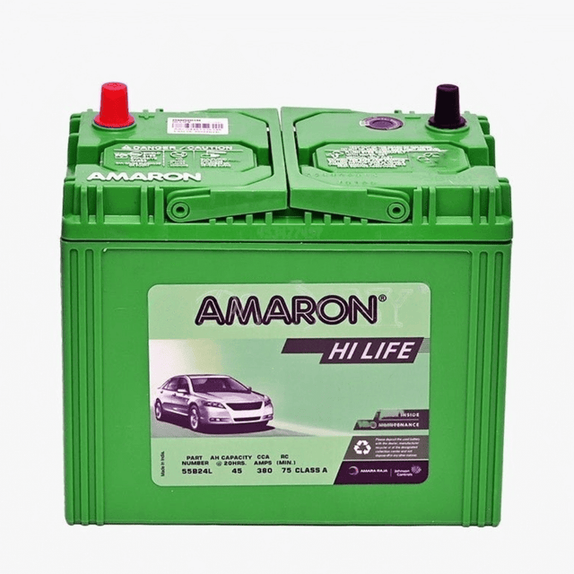 Amaron 13 Plate Hi-Life Car Battery 45AH - SMF 55B24L Auto SupplyMaster