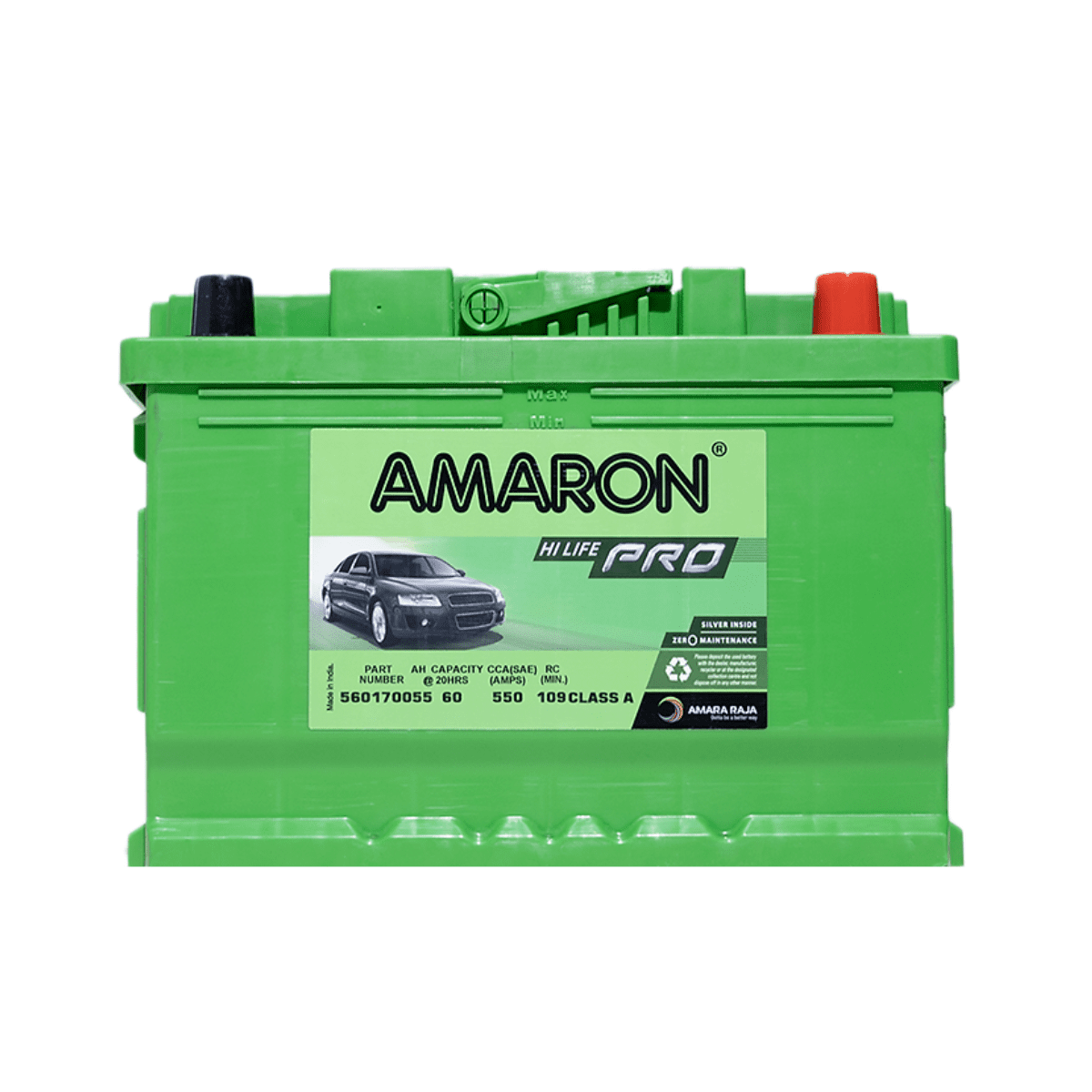 Amaron 13 Plate Hi-Life Pro Car Battery 60AH - DIN60 / 560170055 Auto Supply Master