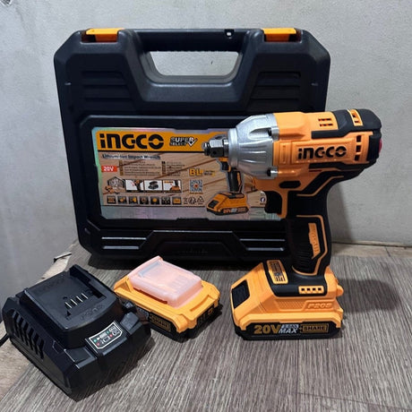 Ingco 1/2" Lithium-Ion Cordless Impact Wrench 300NM with Two 20V 2.0Ah Batteries & Charger - CIWLI2038 Auto Supply Master