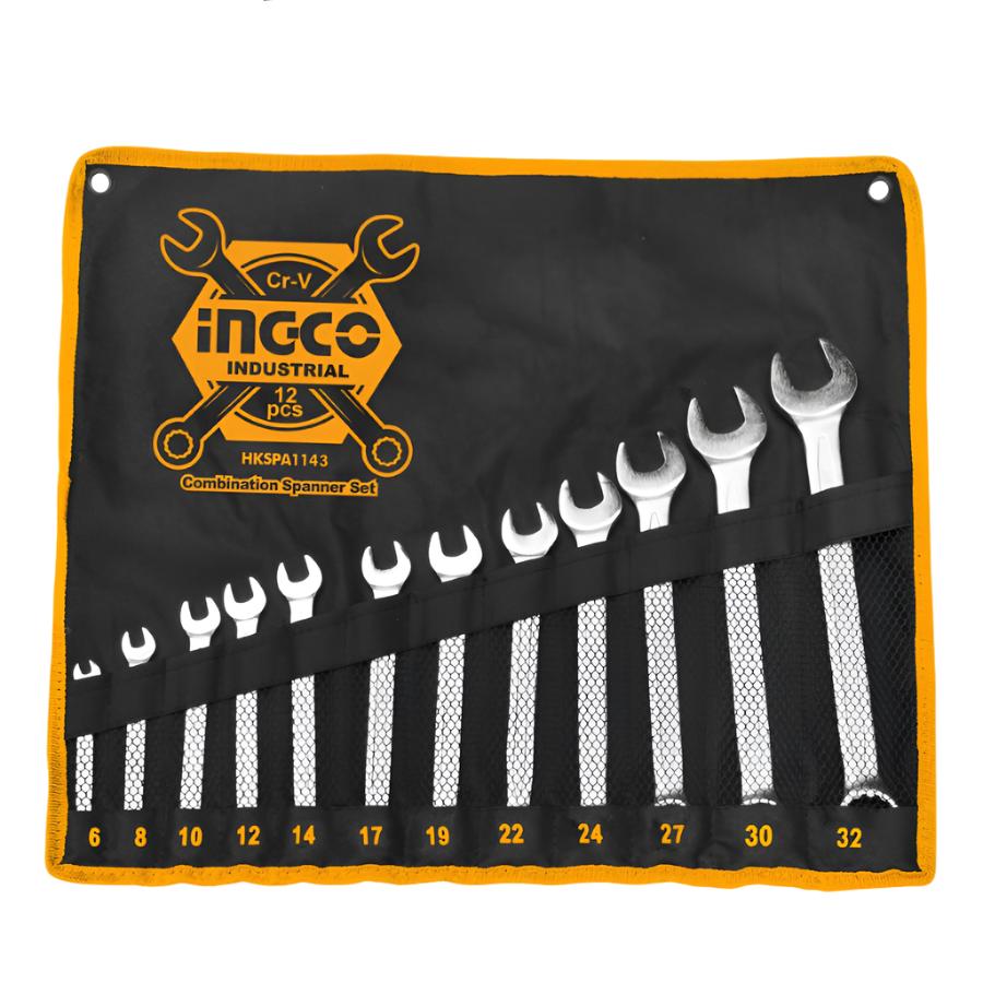 Ingco 12 Pieces Combination Spanner Set - HKSPA1143 Auto Supply Master