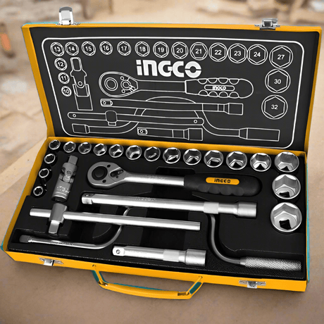 Ingco 24 Pieces 1/2" Socket Set - HKTS0243 Auto Supply Master