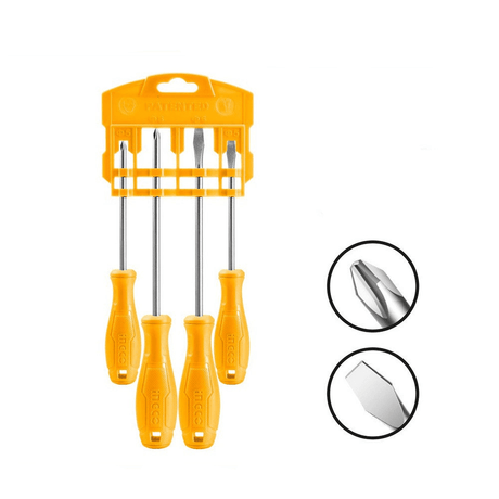 Ingco 4 Pieces Screwdriver Set - HKSD0458 Auto Supply Master