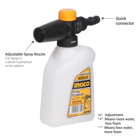 Ingco 400ML Lance Bottle Foam Producer For Pressure Washer - AMFP4002 Auto Supply Master