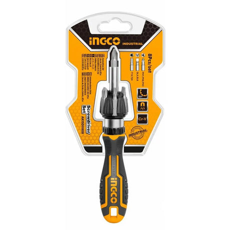 Ingco 8 Pieces Ratchet Screwdriver Set - AKISD0808 Auto Supply Master