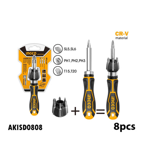 Ingco 8 Pieces Ratchet Screwdriver Set - AKISD0808 Auto Supply Master