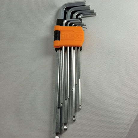 Ingco Extra Long Arm 9 Pieces Ball Point Hex Key Set - HHK12092 Auto Supply Master