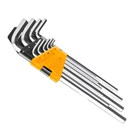 Ingco Extra Long Arm 9 Pieces Hex Key Set - HHK11092 Auto Supply Master