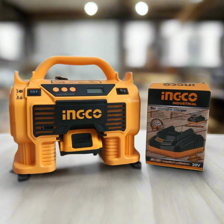Ingco Lithium-Ion Cordless Auto Air Compressor With 20V 2.0Ah Battery & Charger - CACLI2002 Auto Supply Master