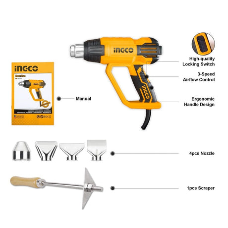 Ingco Multi Speed Heat Gun 2000W - HG200028 Auto Supply Master