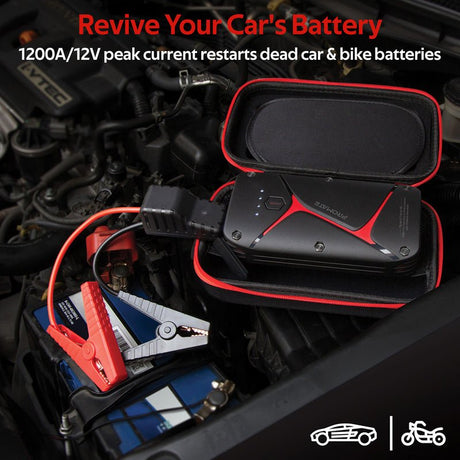 Promate 1200A/12V Heavy Duty Car Battery Booster with 16000mAh Power Bank - SparkTank-16 Auto Supply Master