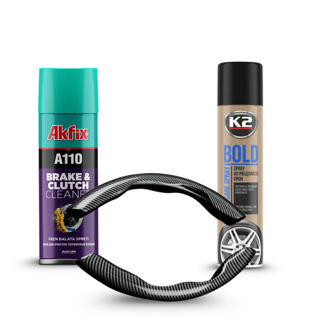 Ultimate Car Care Pack - Tire Spray, Steering Wheel Cover, Brake & Clutch Cleaner Auto SupplyMaster