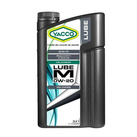 Yacco 100% Synthetic Engine Oil 2L - LUBE M SAE 0W20 Auto Supply Master