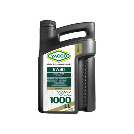 Yacco VX Premium 100% Synthetic Engine Oil 1L/5L - VX 1000 LL SAE 5W40 Auto Supply Master